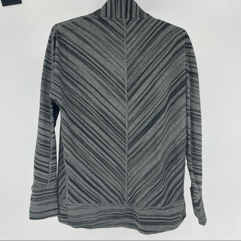 PRANA PARADISO CARDIGAN OPEN FRONT SWEATER HEATHER GRAY AND BLACK SMALL - Picture 3 of 8
